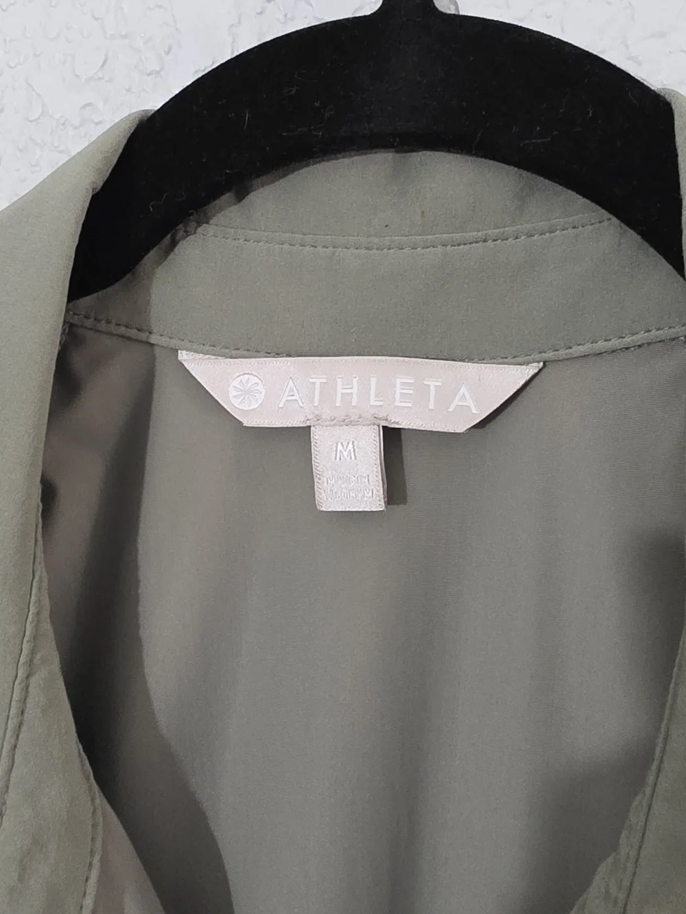 Athleta Northstar Shirt Snap Button Olive Green Lightweight Drawstring Women Med - Picture 5 of 11